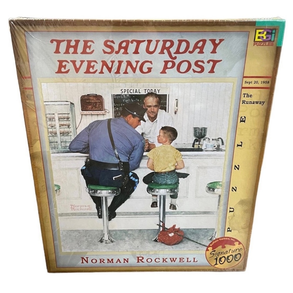 Unopened Norman Rockwell The Runaway The Saturday Evening Post 27” x 20” Puzzle